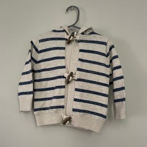 NWT - Baby Gap Toggle Cardigan Blue Stripes - 12-18 Mos